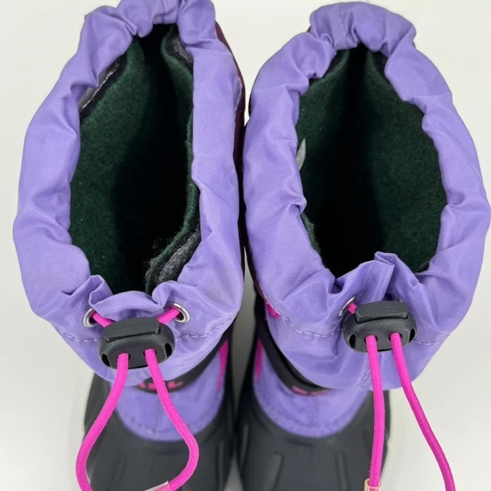 SOREL Kids Flurry Purple Waterproof Insulated Snow Boots Size 2 Purple Pink